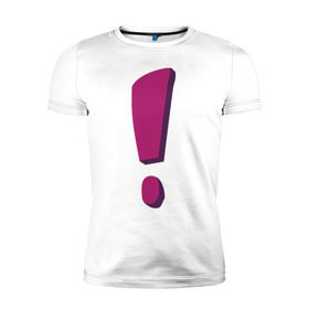 Мужская футболка премиум с принтом Фиолетовый ответ , 92% хлопок, 8% лайкра | приталенный силуэт, круглый вырез ворота, длина до линии бедра, короткий рукав | восклицание | восклицательный знак | знак препинания | знаки препинания