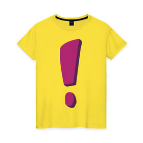Женская футболка хлопок с принтом Фиолетовый ответ , 100% хлопок | прямой крой, круглый вырез горловины, длина до линии бедер, слегка спущенное плечо | восклицание | восклицательный знак | знак препинания | знаки препинания
