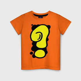 Детская футболка хлопок с принтом Мультяшный вопрос , 100% хлопок | круглый вырез горловины, полуприлегающий силуэт, длина до линии бедер | вопрос | вопросительный знак | знак вопроса | знак препинания | знаки препинания
