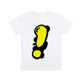 Детская футболка хлопок с принтом Мультяшный восклицательный знак , 100% хлопок | круглый вырез горловины, полуприлегающий силуэт, длина до линии бедер | восклицание | восклицательный знак | знак препинания | знаки препинания