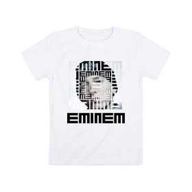 Детская футболка хлопок с принтом Eminem grey , 100% хлопок | круглый вырез горловины, полуприлегающий силуэт, длина до линии бедер | хип хоп