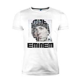 Мужская футболка премиум с принтом Eminem grey , 92% хлопок, 8% лайкра | приталенный силуэт, круглый вырез ворота, длина до линии бедра, короткий рукав | хип хоп