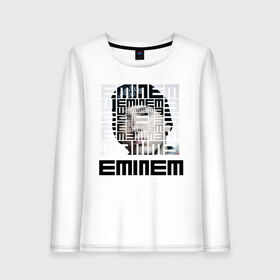 Женский лонгслив хлопок с принтом Eminem grey , 100% хлопок |  | хип хоп