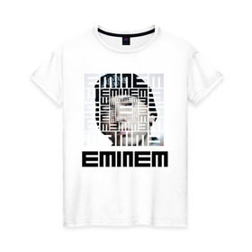 Женская футболка хлопок с принтом Eminem grey , 100% хлопок | прямой крой, круглый вырез горловины, длина до линии бедер, слегка спущенное плечо | хип хоп