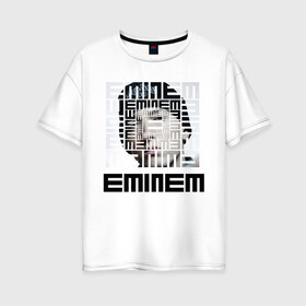 Женская футболка хлопок Oversize с принтом Eminem grey , 100% хлопок | свободный крой, круглый ворот, спущенный рукав, длина до линии бедер
 | хип хоп