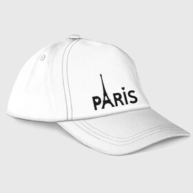 Бейсболка с принтом Paris logo , 100% хлопок | классический козырек, металлическая застежка-регулятор размера | Тематика изображения на принте: paris | париж | парис | туристические | франция | эйфелева башня