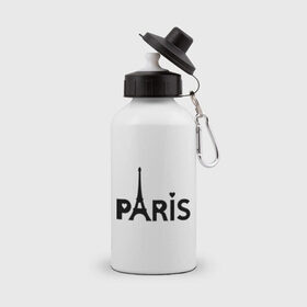 Бутылка спортивная с принтом Paris logo , металл | емкость — 500 мл, в комплекте две пластиковые крышки и карабин для крепления | paris | париж | парис | туристические | франция | эйфелева башня