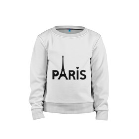 Детский свитшот хлопок с принтом Paris logo , 100% хлопок | круглый вырез горловины, эластичные манжеты, пояс и воротник | paris | париж | парис | туристические | франция | эйфелева башня
