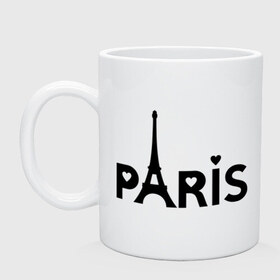 Кружка с принтом Paris logo , керамика | объем — 330 мл, диаметр — 80 мм. Принт наносится на бока кружки, можно сделать два разных изображения | paris | париж | парис | туристические | франция | эйфелева башня