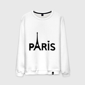 Мужской свитшот хлопок с принтом Paris logo , 100% хлопок |  | paris | париж | парис | туристические | франция | эйфелева башня