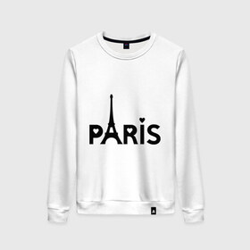 Женский свитшот хлопок с принтом Paris logo , 100% хлопок | прямой крой, круглый вырез, на манжетах и по низу широкая трикотажная резинка  | paris | париж | парис | туристические | франция | эйфелева башня
