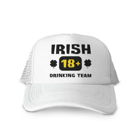 Кепка тракер с сеткой с принтом Irish drinking team , трикотажное полотно; задняя часть — сетка | длинный козырек, универсальный размер, пластиковая застежка | Тематика изображения на принте: patricks day | saint patricks day | день патрика | день святого патрика | ирландия | клевер | четырехлистный клевер