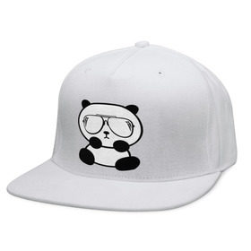Кепка снепбек с прямым козырьком с принтом панда в очках авиатор , хлопок 100% |  | панда