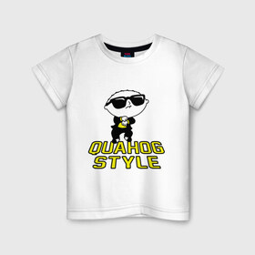 Детская футболка хлопок с принтом Quahog style , 100% хлопок | круглый вырез горловины, полуприлегающий силуэт, длина до линии бедер | gangnam style | quahog | гангнам стайл | интернет приколы