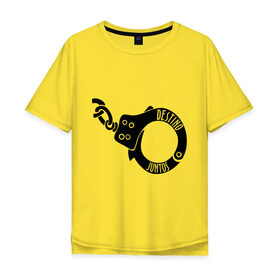 Мужская футболка хлопок Oversize с принтом Es estar juntos (быть вместе) , 100% хлопок | свободный крой, круглый ворот, “спинка” длиннее передней части | вдвоем | вместе | для влюбленных | для двоих | любовь | наручники | пара | парные