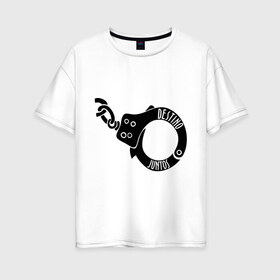 Женская футболка хлопок Oversize с принтом Es estar juntos (быть вместе) , 100% хлопок | свободный крой, круглый ворот, спущенный рукав, длина до линии бедер
 | вдвоем | вместе | для влюбленных | для двоих | любовь | наручники | пара | парные