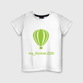 Детская футболка хлопок с принтом CorelDRAW , 100% хлопок | круглый вырез горловины, полуприлегающий силуэт, длина до линии бедер | coreldraw | дизайнер | инструменты | корел дроу | профессии
