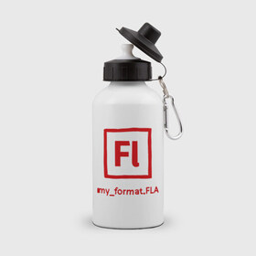 Бутылка спортивная с принтом Adobe Flash , металл | емкость — 500 мл, в комплекте две пластиковые крышки и карабин для крепления | 