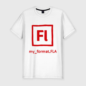 Мужская футболка премиум с принтом Adobe Flash , 92% хлопок, 8% лайкра | приталенный силуэт, круглый вырез ворота, длина до линии бедра, короткий рукав | 