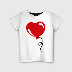 Детская футболка хлопок с принтом Сердце воздушный шар , 100% хлопок | круглый вырез горловины, полуприлегающий силуэт, длина до линии бедер | любовь | сердечко | сердце | шарик