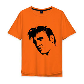 Мужская футболка хлопок Oversize с принтом Элвис Пресли. (Elvis Presley) , 100% хлопок | свободный крой, круглый ворот, “спинка” длиннее передней части | Тематика изображения на принте: rocknroll | лицо | музыка | певец | ретро | рок н ролл