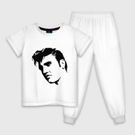 Детская пижама хлопок с принтом Элвис Пресли. (Elvis Presley) , 100% хлопок |  брюки и футболка прямого кроя, без карманов, на брюках мягкая резинка на поясе и по низу штанин
 | rocknroll | лицо | музыка | певец | ретро | рок н ролл