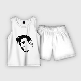 Детская пижама с шортами хлопок с принтом Элвис Пресли. (Elvis Presley) ,  |  | Тематика изображения на принте: rocknroll | лицо | музыка | певец | ретро | рок н ролл