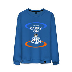 Мужской свитшот хлопок с принтом Keep calm... (portal) , 100% хлопок |  | keep calm | keep calm porta | сохраняйте спокойствиеl