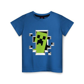 Детская футболка хлопок с принтом Crash Minecraft , 100% хлопок | круглый вырез горловины, полуприлегающий силуэт, длина до линии бедер | boom | media | minecraft | игры | компьютерные игры | майнкрафт