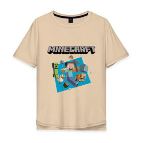 Мужская футболка хлопок Oversize с принтом Heroes of Minecraft , 100% хлопок | свободный крой, круглый ворот, “спинка” длиннее передней части | boom | minecraft | игры | компьютерные игры | майнкрафт