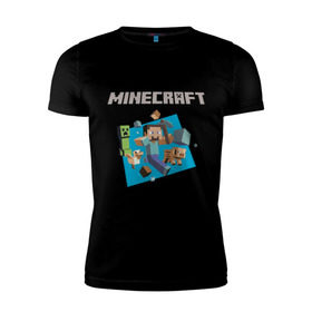 Мужская футболка премиум с принтом Heroes of Minecraft , 92% хлопок, 8% лайкра | приталенный силуэт, круглый вырез ворота, длина до линии бедра, короткий рукав | boom | minecraft | игры | компьютерные игры | майнкрафт