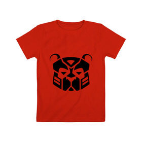 Детская футболка хлопок с принтом Pandabot , 100% хлопок | круглый вырез горловины, полуприлегающий силуэт, длина до линии бедер | Тематика изображения на принте: 