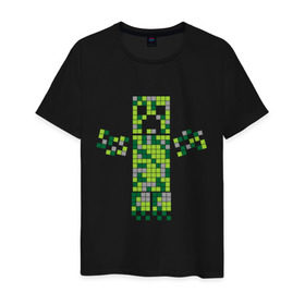Мужская футболка хлопок с принтом Creeper hugs , 100% хлопок | прямой крой, круглый вырез горловины, длина до линии бедер, слегка спущенное плечо. | creeper | minecraft | игры | компьютерные игры