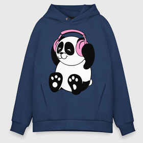 Мужское худи Oversize хлопок с принтом Panda in headphones (панда в наушниках) , френч-терри — 70% хлопок, 30% полиэстер. Мягкий теплый начес внутри —100% хлопок | боковые карманы, эластичные манжеты и нижняя кромка, капюшон на магнитной кнопке | Тематика изображения на принте: панда