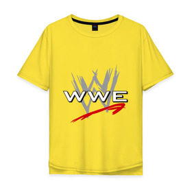 Мужская футболка хлопок Oversize с принтом WWE - горизонталь , 100% хлопок | свободный крой, круглый ворот, “спинка” длиннее передней части | wrestling | wwe | бои без правил | реслинг | рестлинг | спорт