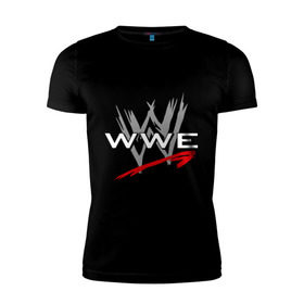 Мужская футболка премиум с принтом WWE - горизонталь , 92% хлопок, 8% лайкра | приталенный силуэт, круглый вырез ворота, длина до линии бедра, короткий рукав | wrestling | wwe | бои без правил | реслинг | рестлинг | спорт