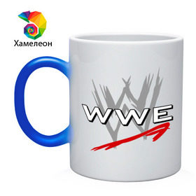 Кружка хамелеон с принтом WWE - горизонталь , керамика | меняет цвет при нагревании, емкость 330 мл | wrestling | wwe | бои без правил | реслинг | рестлинг | спорт