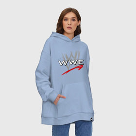 Худи SuperOversize хлопок с принтом WWE - горизонталь , 70% хлопок, 30% полиэстер, мягкий начес внутри | карман-кенгуру, эластичная резинка на манжетах и по нижней кромке, двухслойный капюшон
 | wrestling | wwe | бои без правил | реслинг | рестлинг | спорт