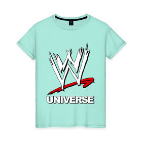 Женская футболка хлопок с принтом WWE universe , 100% хлопок | прямой крой, круглый вырез горловины, длина до линии бедер, слегка спущенное плечо | джон сина