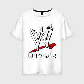 Женская футболка хлопок Oversize с принтом WWE universe , 100% хлопок | свободный крой, круглый ворот, спущенный рукав, длина до линии бедер
 | джон сина