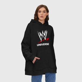 Худи SuperOversize хлопок с принтом WWE universe , 70% хлопок, 30% полиэстер, мягкий начес внутри | карман-кенгуру, эластичная резинка на манжетах и по нижней кромке, двухслойный капюшон
 | джон сина