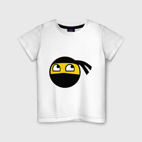 Детская футболка хлопок с принтом Awesome ninja смайл , 100% хлопок | круглый вырез горловины, полуприлегающий силуэт, длина до линии бедер | awesome | awesome ninja | awesome ninja смайл | ninja смайл | смайл