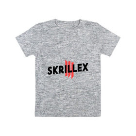 Детская футболка хлопок с принтом Skrillex logo 2 , 100% хлопок | круглый вырез горловины, полуприлегающий силуэт, длина до линии бедер | Тематика изображения на принте: dub step | dubstep | skrilex | skrillex | даб степ | дабстеп | ди джей | диджей | музыка | скриллекс