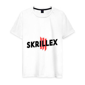 Мужская футболка хлопок с принтом Skrillex logo 2 , 100% хлопок | прямой крой, круглый вырез горловины, длина до линии бедер, слегка спущенное плечо. | dub step | dubstep | skrilex | skrillex | даб степ | дабстеп | ди джей | диджей | музыка | скриллекс