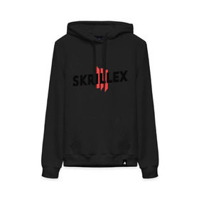 Женская толстовка хлопок с принтом Skrillex logo 2 , френч-терри, мягкий теплый начес внутри (100% хлопок) | карман-кенгуру, эластичные манжеты и нижняя кромка, капюшон с подкладом и шнурком | dub step | dubstep | skrilex | skrillex | даб степ | дабстеп | ди джей | диджей | музыка | скриллекс