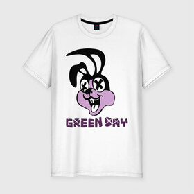 Мужская футболка премиум с принтом Green day rabbit , 92% хлопок, 8% лайкра | приталенный силуэт, круглый вырез ворота, длина до линии бедра, короткий рукав | green day | rock | грин дэй | кролик | музыка | рок группа