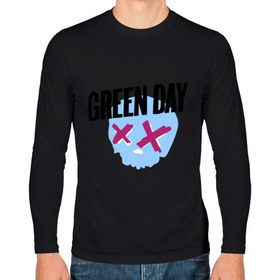 Мужской лонгслив хлопок с принтом Green day skull , 100% хлопок |  | green day | rock | грин дэй | музыка | рок группа