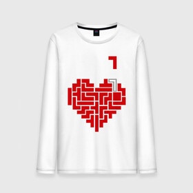 Мужской лонгслив хлопок с принтом Heart tetris сердце тетрис , 100% хлопок |  | heart tetris сердце тетрис | сердечко | сердце | тетрис сердце