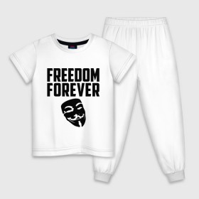 Детская пижама хлопок с принтом Freedom forever , 100% хлопок |  брюки и футболка прямого кроя, без карманов, на брюках мягкая резинка на поясе и по низу штанин
 | freedom | freedom forever | виндета | свобода на всегда