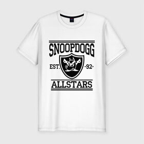 Мужская футболка премиум с принтом Snoopdogg , 92% хлопок, 8% лайкра | приталенный силуэт, круглый вырез ворота, длина до линии бедра, короткий рукав | snoopdogg | зарубежный рэп | музыка | рэп | снуп дог